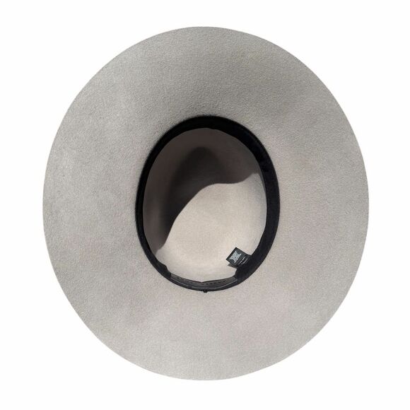 Janessa Leone Drew Wool Fedora Hat Gray Small Wide Brim 3.5” Minimalist Rancher main image 5